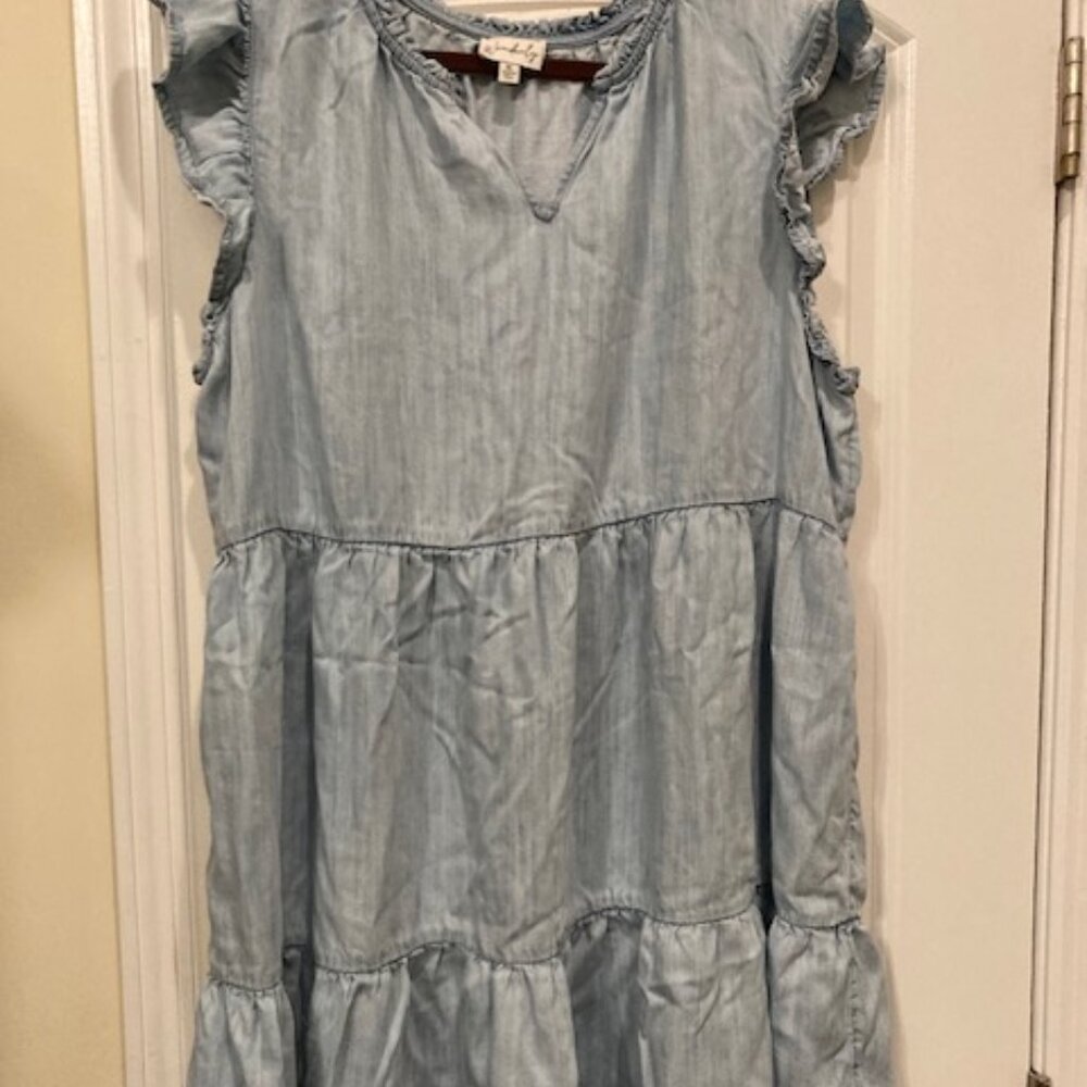 Wonderly light denim blue color sleeveless dress.  Women's size XL.  Like new.